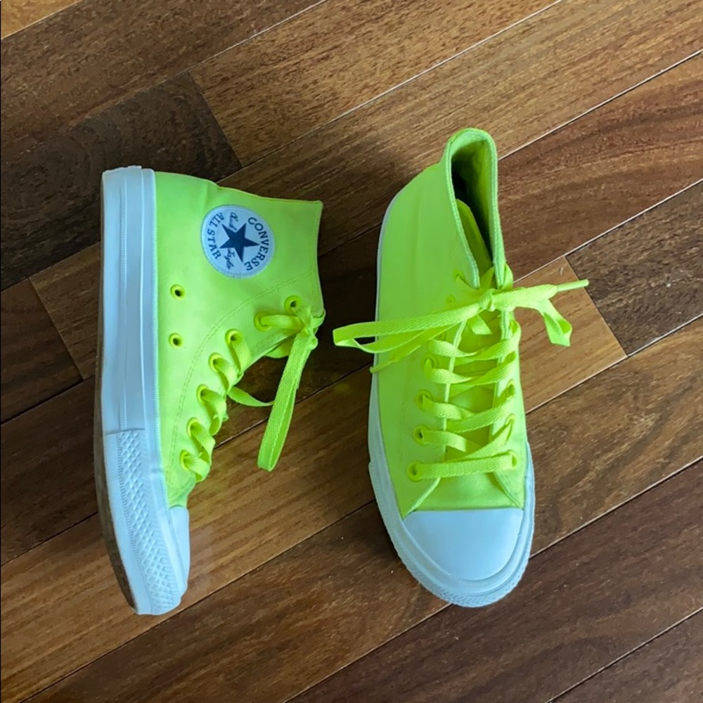 Neon green All star Chuck Taylors